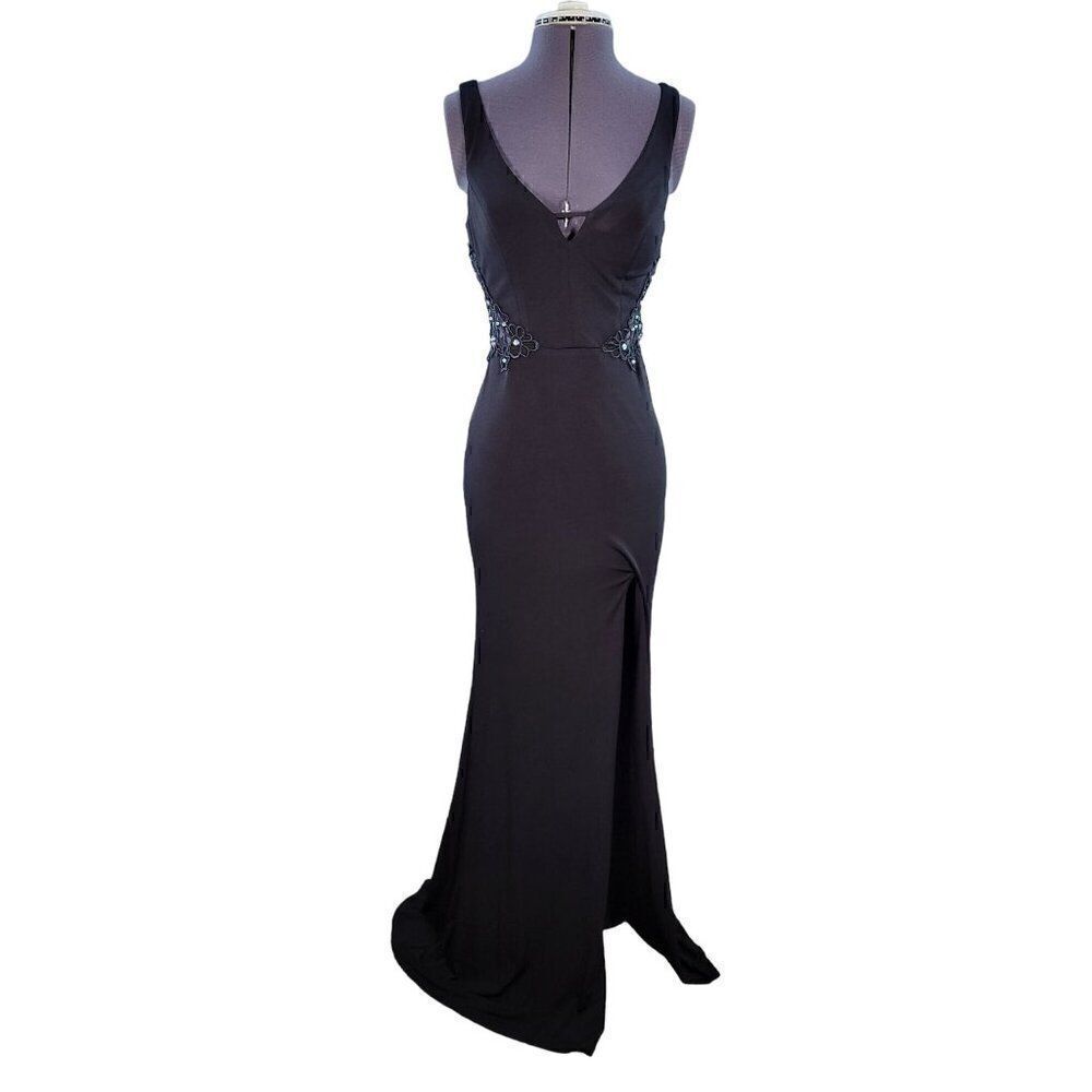 City Studio Black Embellished Evening Dress Sz 3